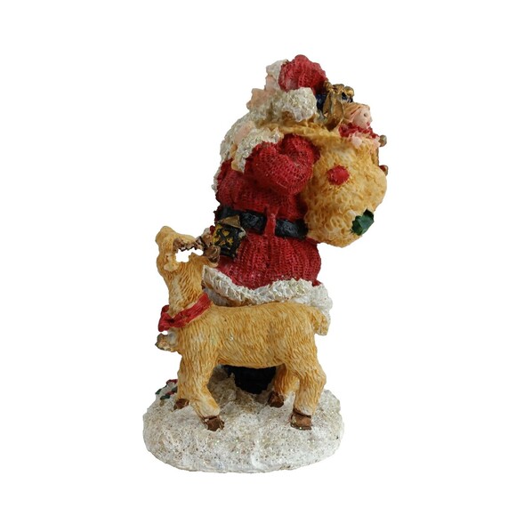 K's Collection Holiday Santa on Chimney with Reindeer Resin Christmas Figurine - Picture 3 of 6